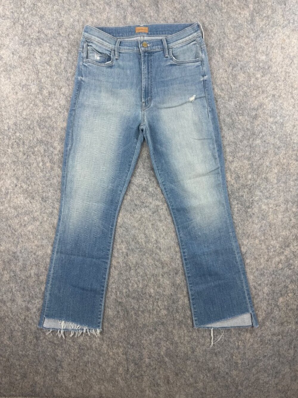 Mother Jeans Insider Crop Step Fray Shake Well Sz 31 Light Wash